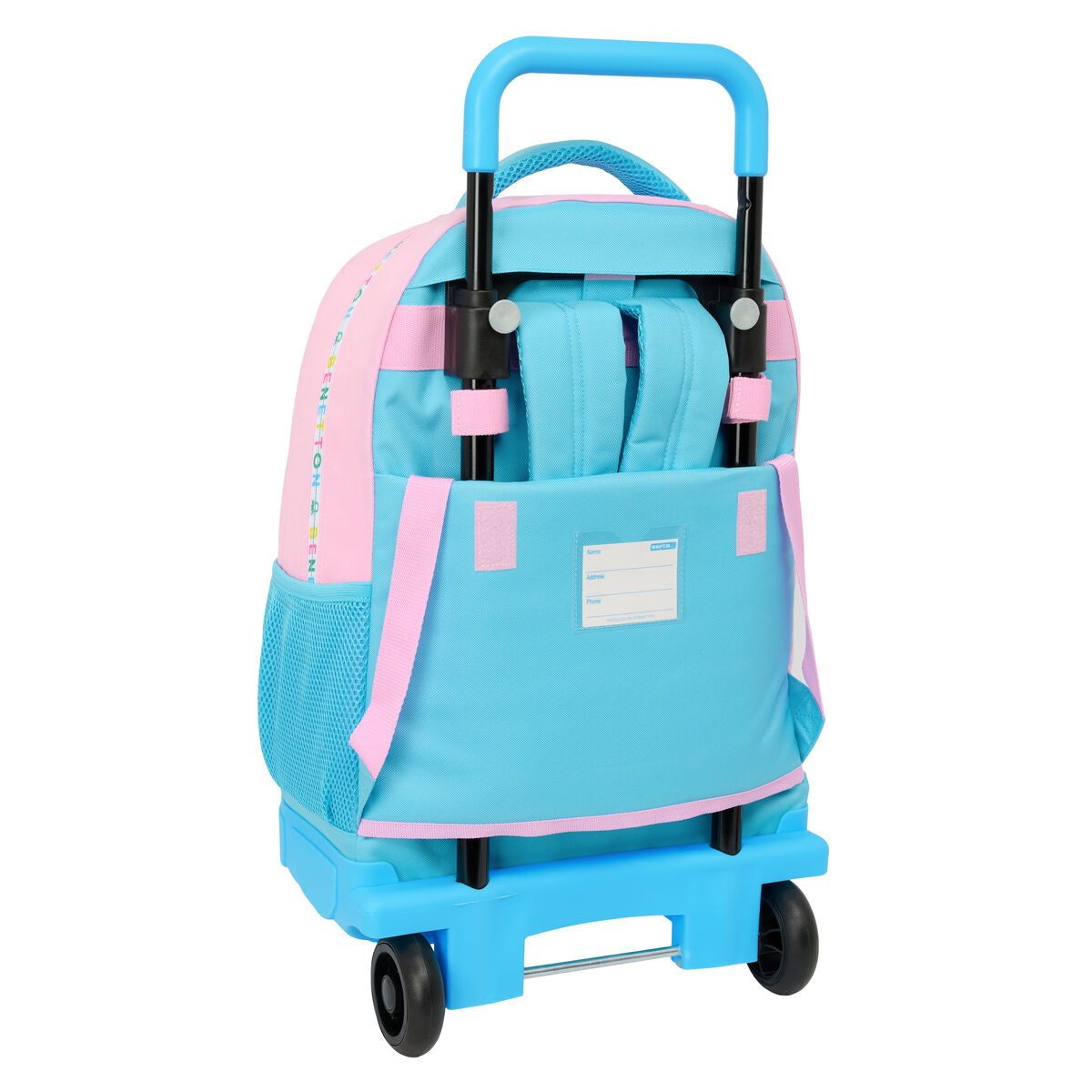 Σχολική Τσάντα με Ρόδες Benetton Unique Ροζ Τυρκουάζ 33 x 45 x 22 cm