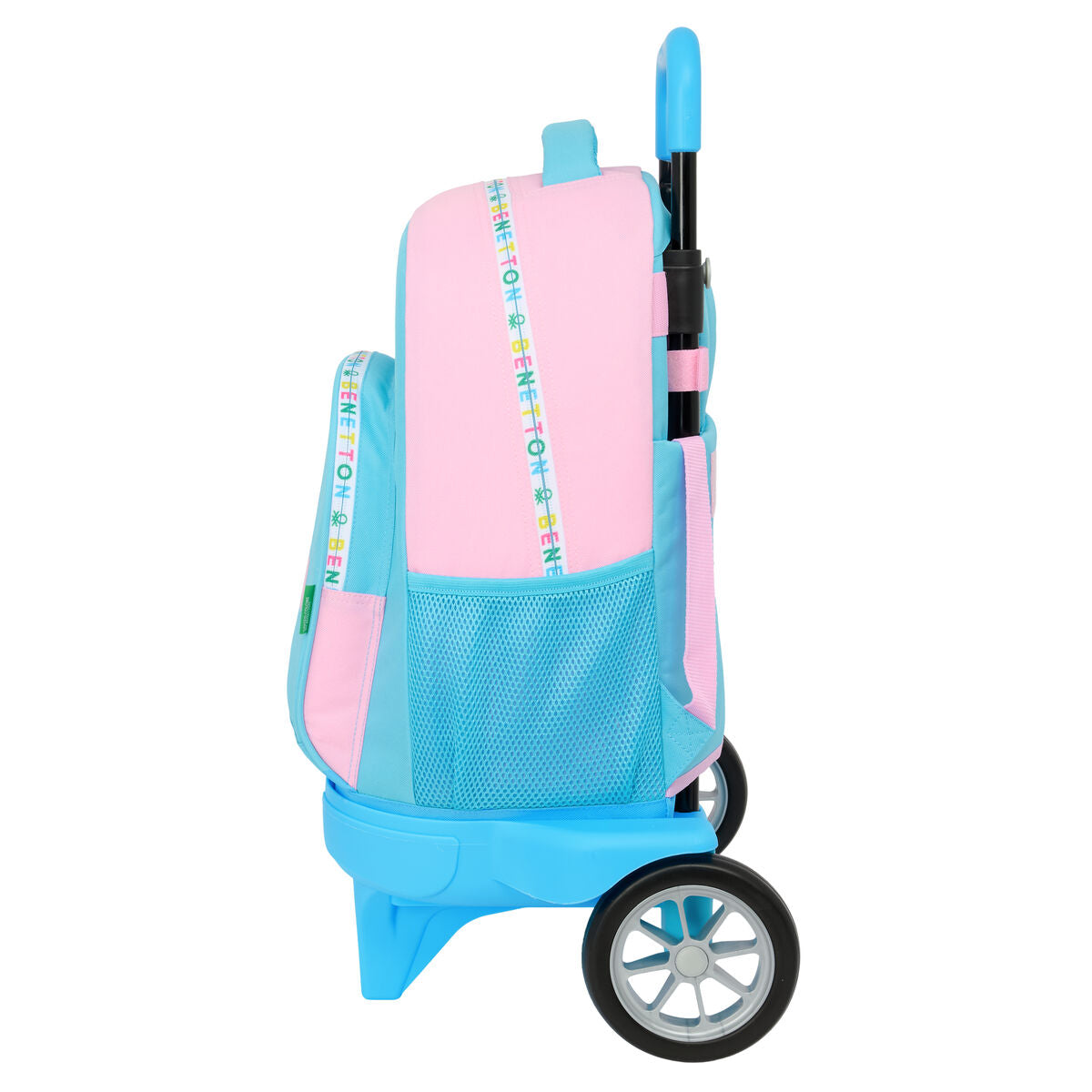 Σχολική Τσάντα με Ρόδες Benetton Unique Ροζ Τυρκουάζ 33 x 45 x 22 cm