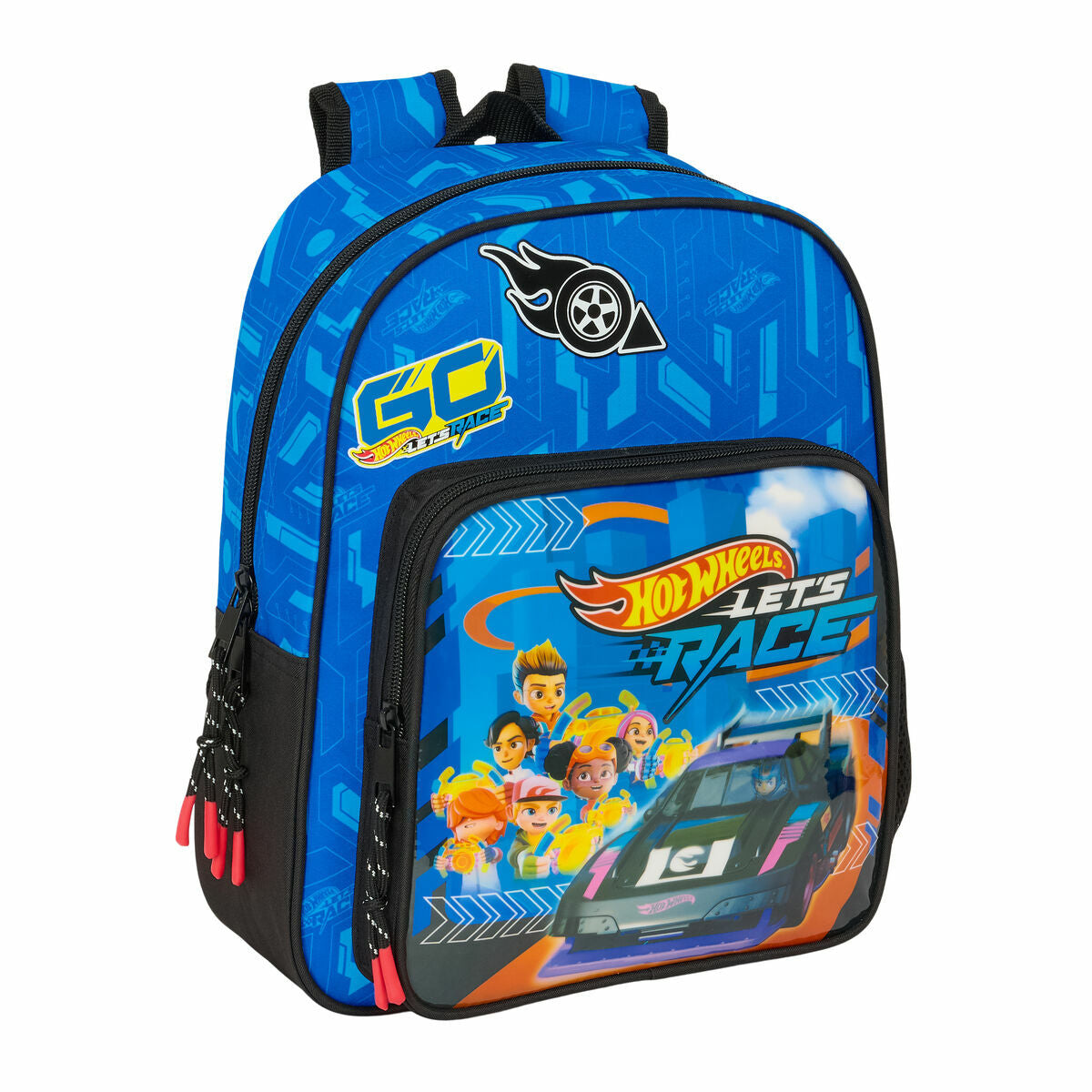 Σχολική Τσάντα Hot Wheels Let's race Μπλε Μαύρο 27 x 33 x 10 cm