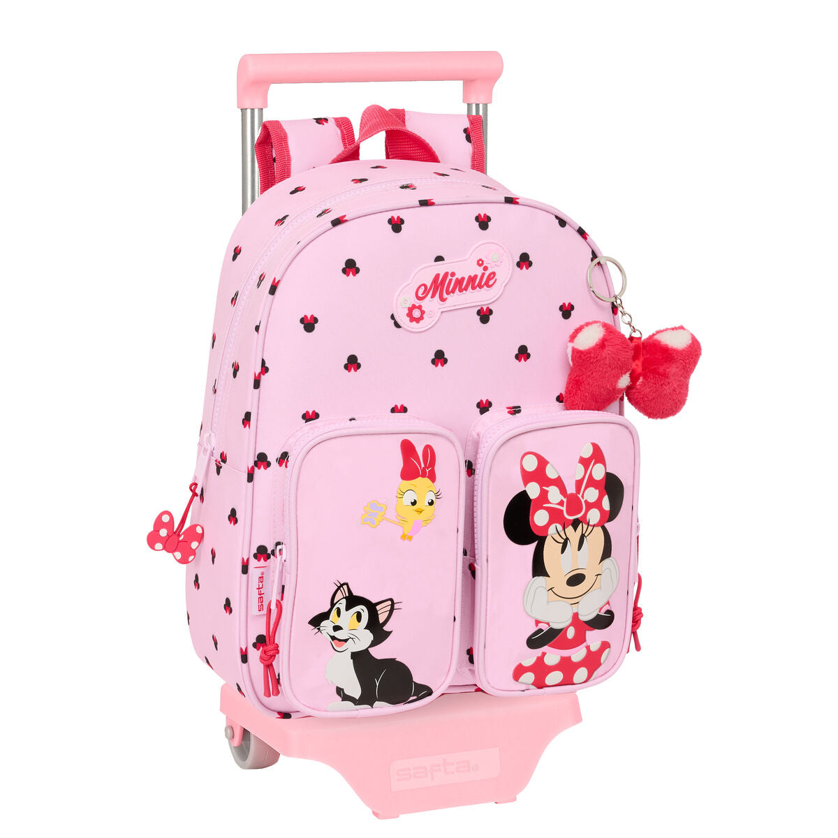 Σχολική Τσάντα με Ρόδες Minnie Mouse Naive Ροζ 28 x 34 x 10 cm