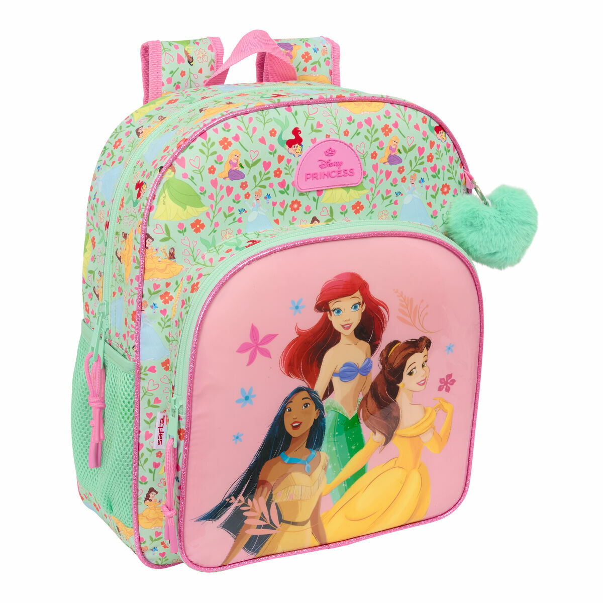 Σχολική Τσάντα Disney Princess Bloom Πράσινο Ροζ 32 x 38 x 12 cm