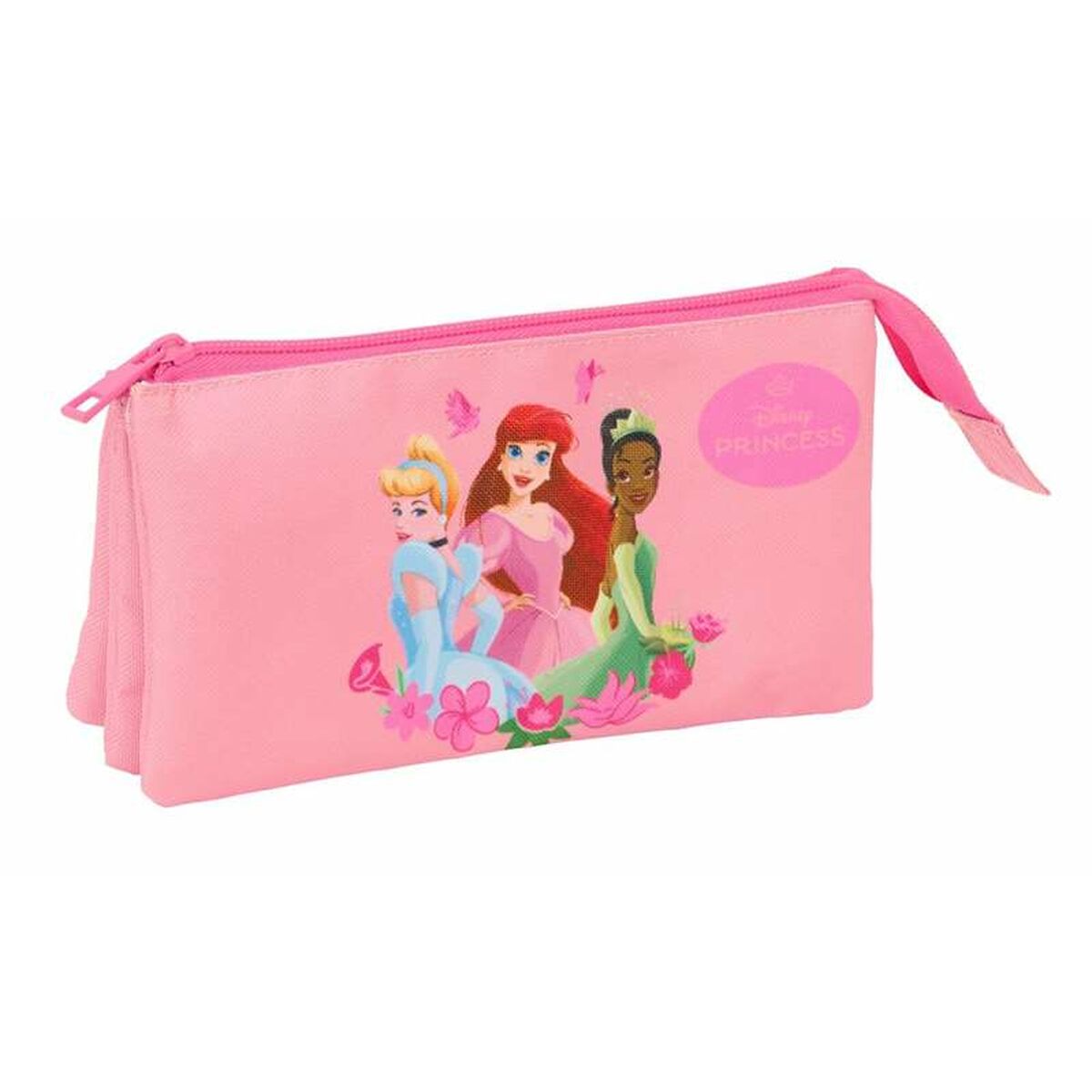 Τριπλή Κασετίνα Disney Princess Ροζ 22 x 12 x 3 cm