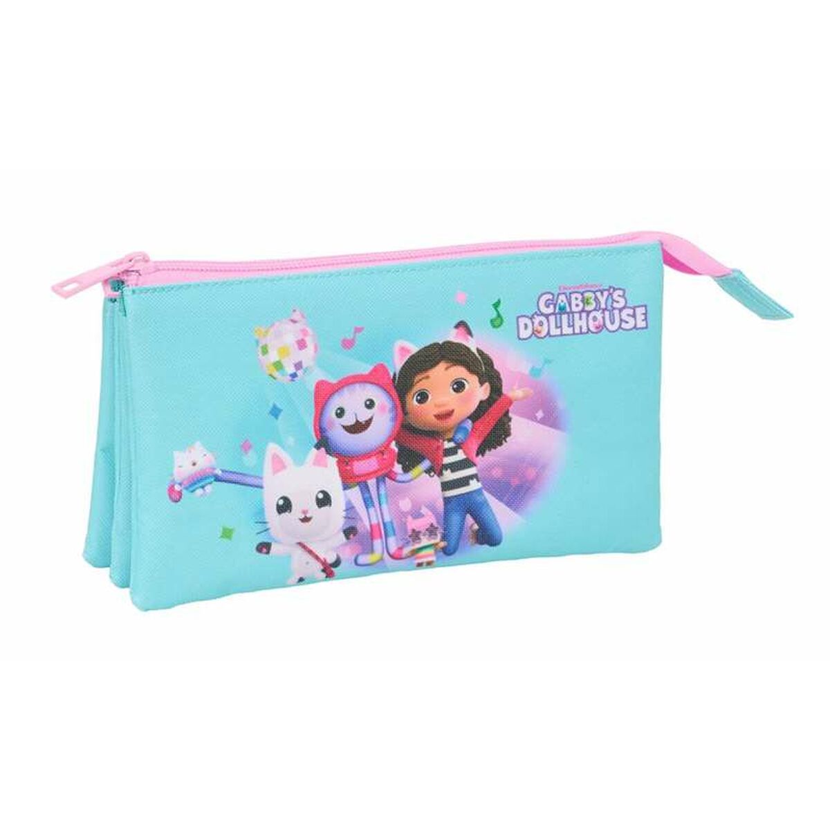 Τριπλή Κασετίνα Gabby's Dollhouse Μπλε 22 x 12 x 3 cm