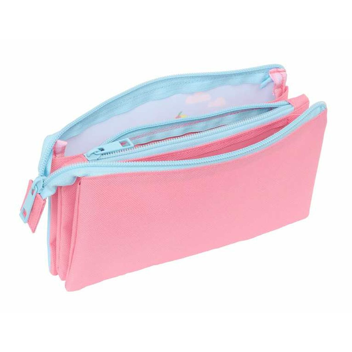 Τριπλή Κασετίνα Peppa Pig Μπλε 22 x 12 x 3 cm