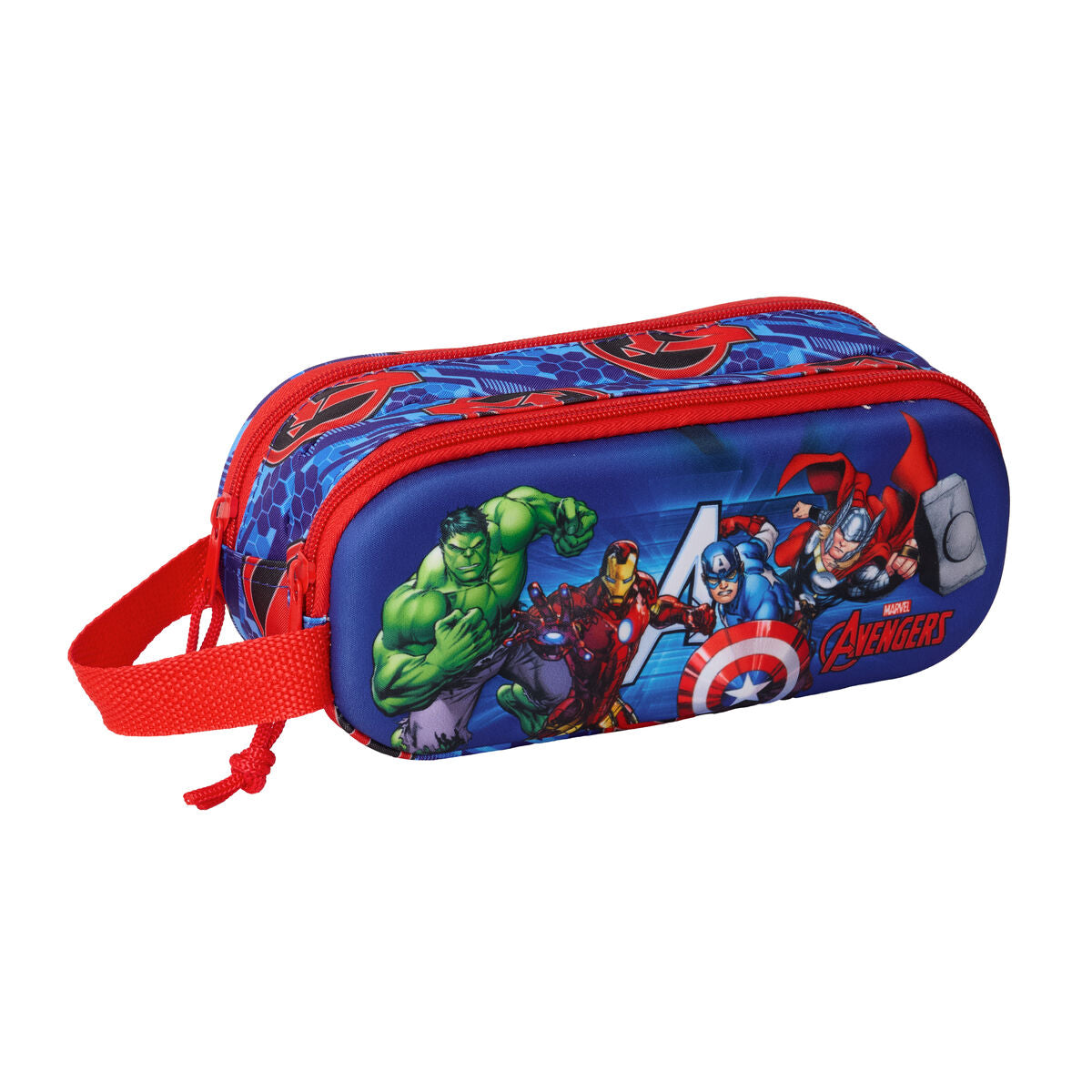 Διπλή Κασετίνα The Avengers Κόκκινο Σκούρο μπλε 21 x 8 x 6 cm 3D