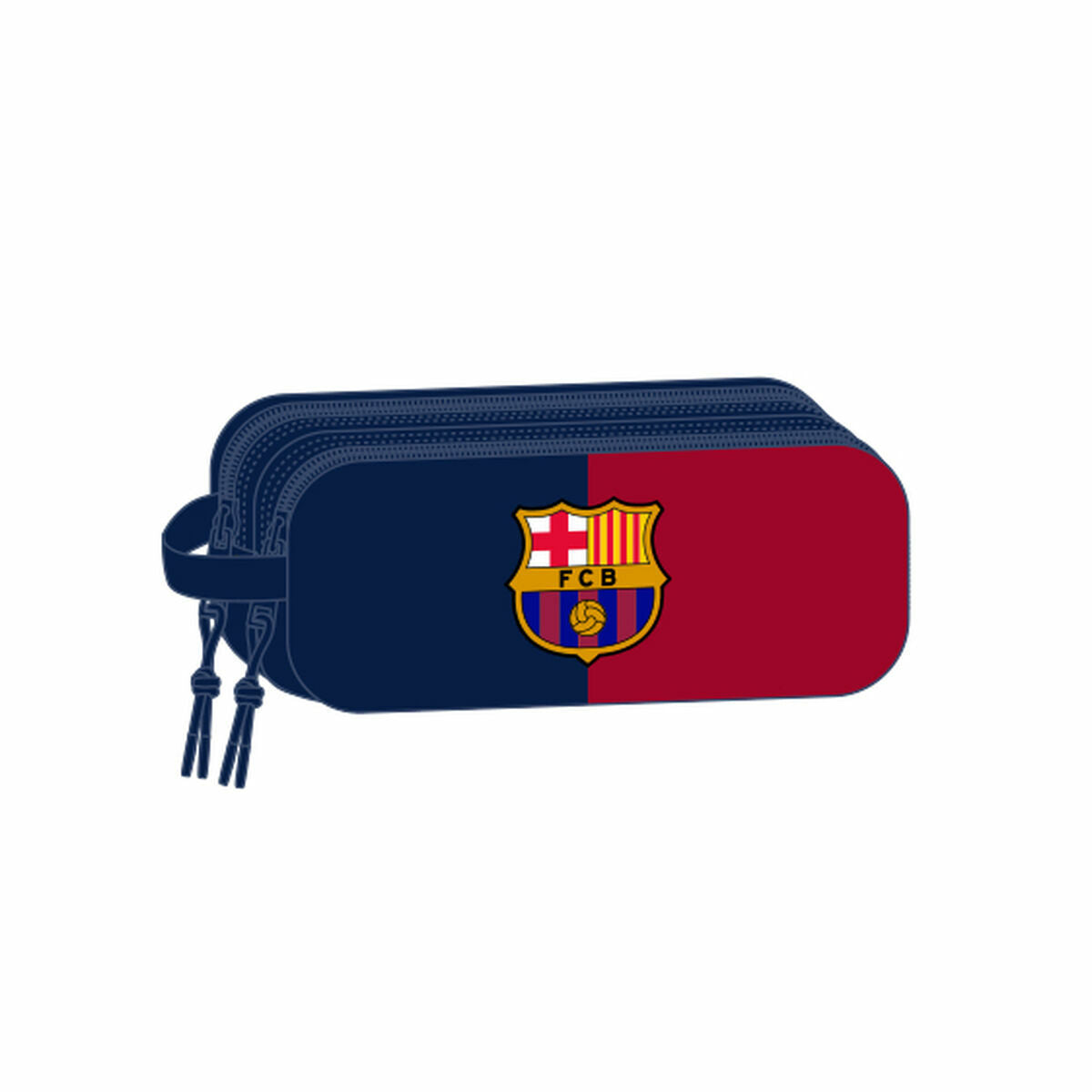 Διπλή Κασετίνα F.C. Barcelona Μπλε Μπορντό 21 x 8 x 6 cm 3D