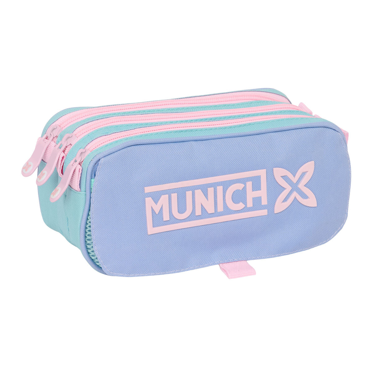 Τριπλή Κασετίνα Munich Mellow Μπλε Ροζ Sky μπλε 21,5 x 10 x 8 cm