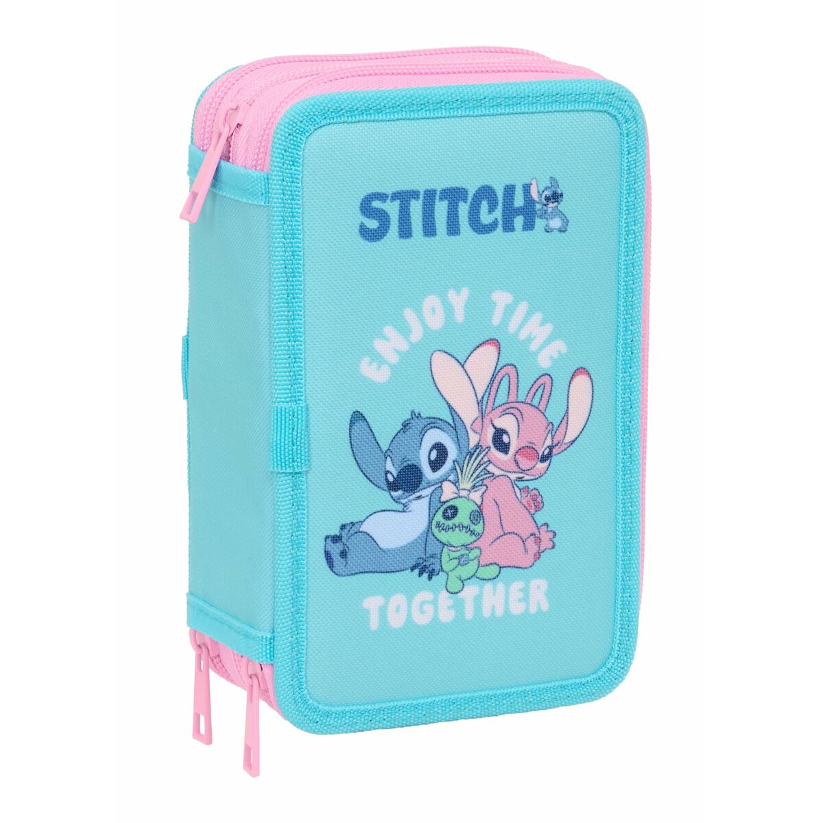 Τριπλή Κσετίνα Stitch Μπλε 12,5 x 19,5 x 5,5 cm 37 Τεμάχια