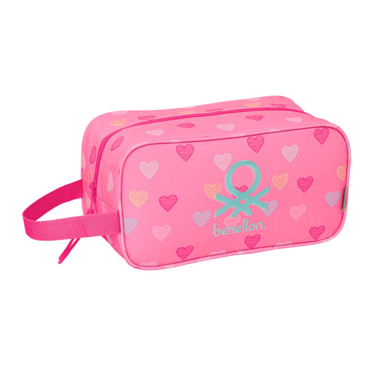 Θήκη Παπουτσιών Ταξιδιού Benetton Heart Ροζ 29 x 15 x 14 cm
