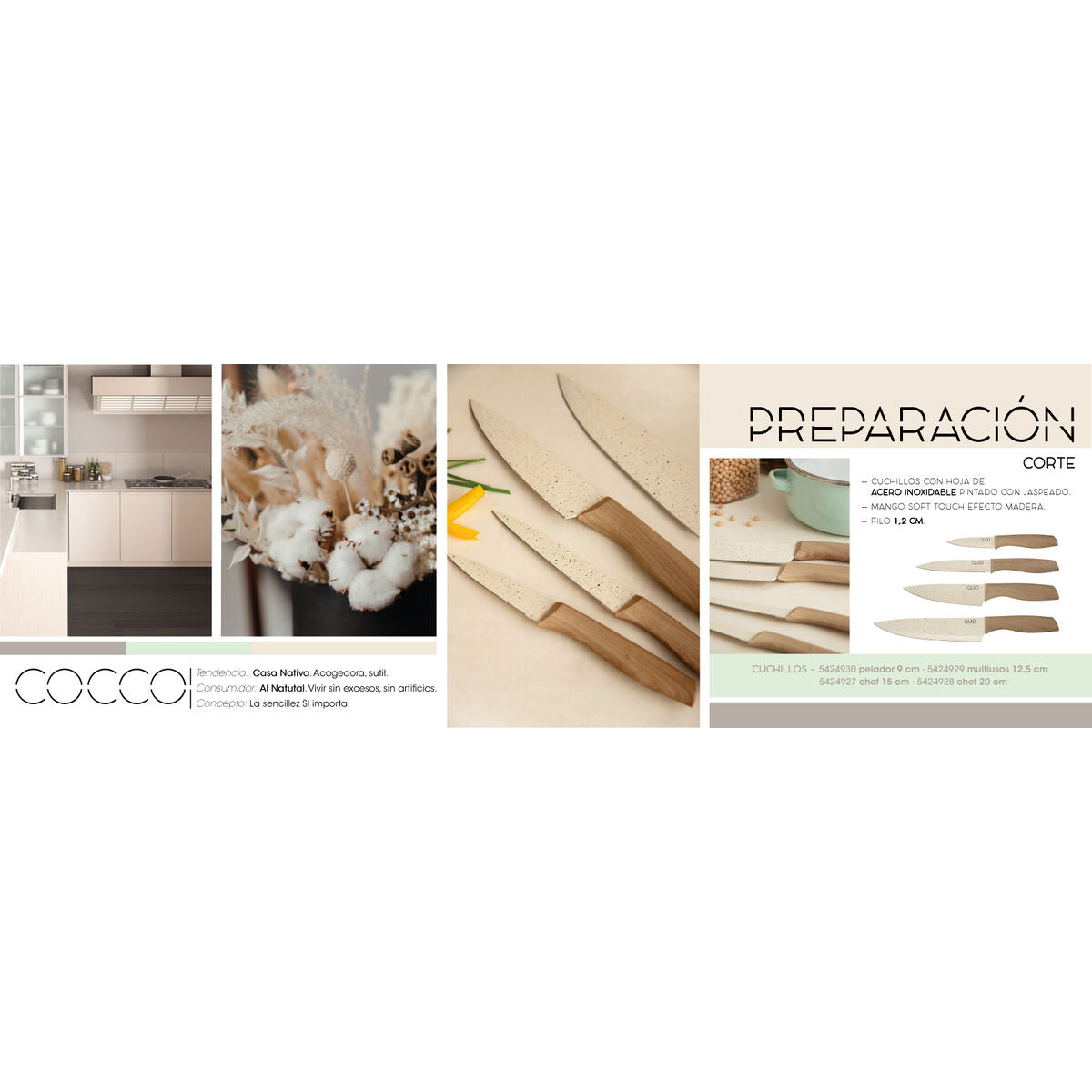 Μαχαίρι Σεφ Quid Cocco Καφέ Μέταλλο 15 cm (Pack 12x)