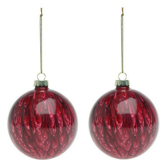 Χριστουγεννιάτικες μπάλες (2 pcs) 113572 Καφέ Κόκκινο 8 cm (x2)