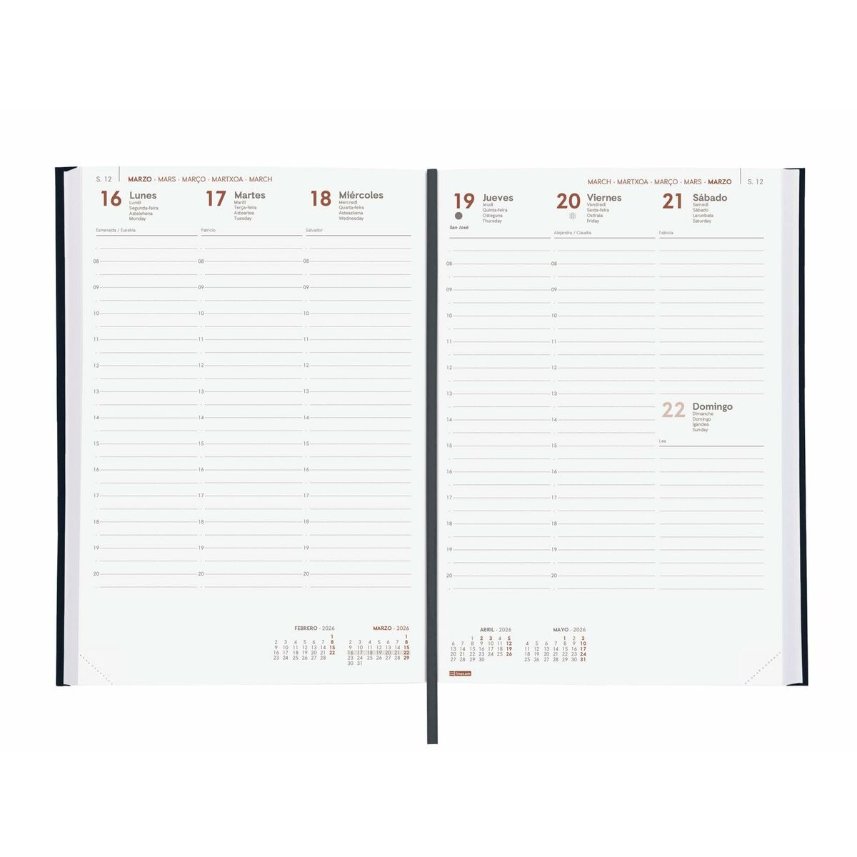 Ατζέντα Finocam DYNAMIC MILANO Μαύρο 16,5 x 24 cm