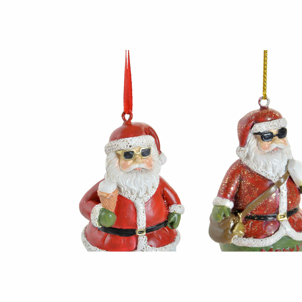 Κρεμαστή διακόσμηση DKD Home Decor Χριστουγεννιάτικο στεφάνι Ρητίνη (2 pcs) (4.5 x 3 x 7 cm)