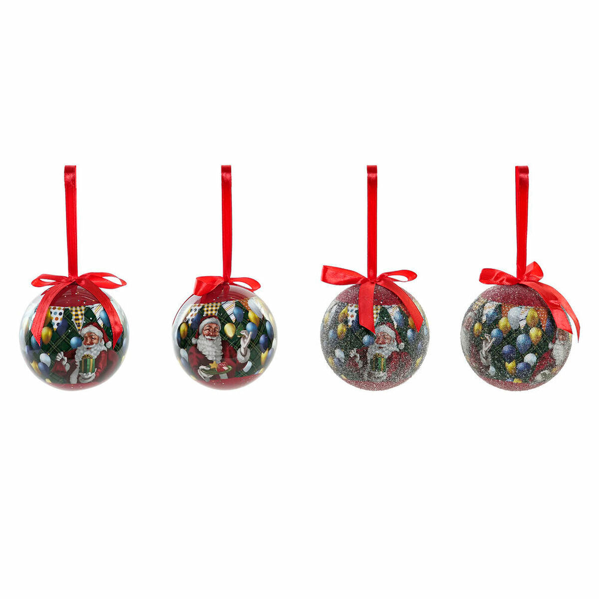 Χριστουγεννιάτικες μπάλες DKD Home Decor Άη Βασίλης PVC (7 pcs) (7.5 x 7.5 x 12 cm)
