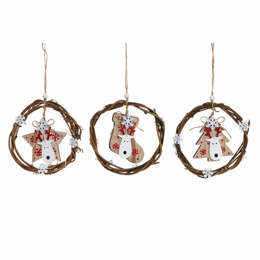 Χριστουγεννιάτικο Στολίδι DKD Home Decor Ξύλο (3 pcs) (14 x 1 x 18 cm)
