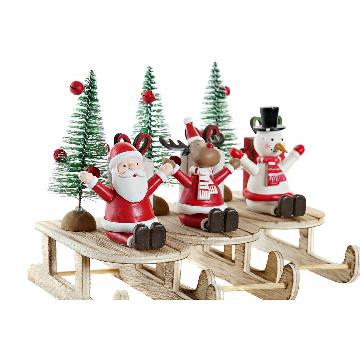 Χριστουγεννιάτικο Στολίδι DKD Home Decor Ξύλο Άη Βασίλης (14 x 6 x 13 cm) (3 pcs)