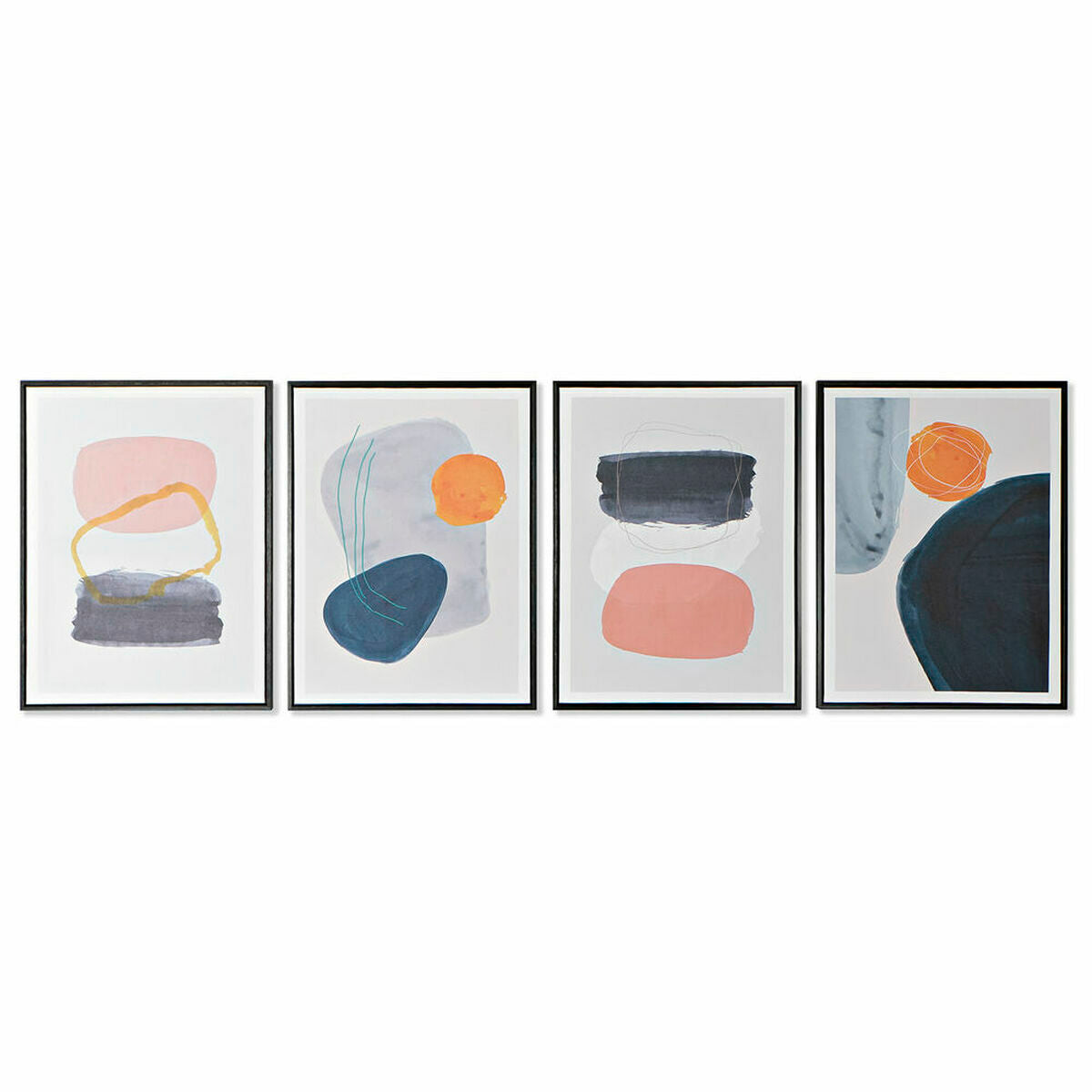Πίνακας DKD Home Decor S3018014 Πολύχρωμο Πλαστική ύλη (4 Τεμάχια) (Ανακαινισμenα A)