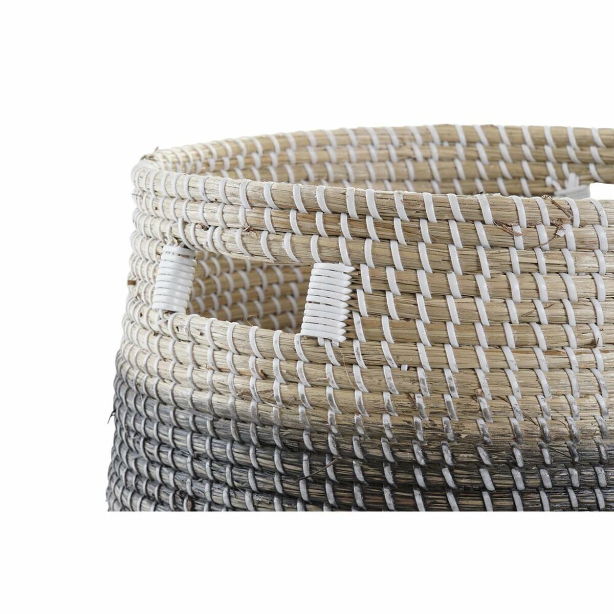 Σετ Καλαθιών DKD Home Decor Γκρι Φυσικό Θαλασσινό γρασίδι (3 Τεμάχια)