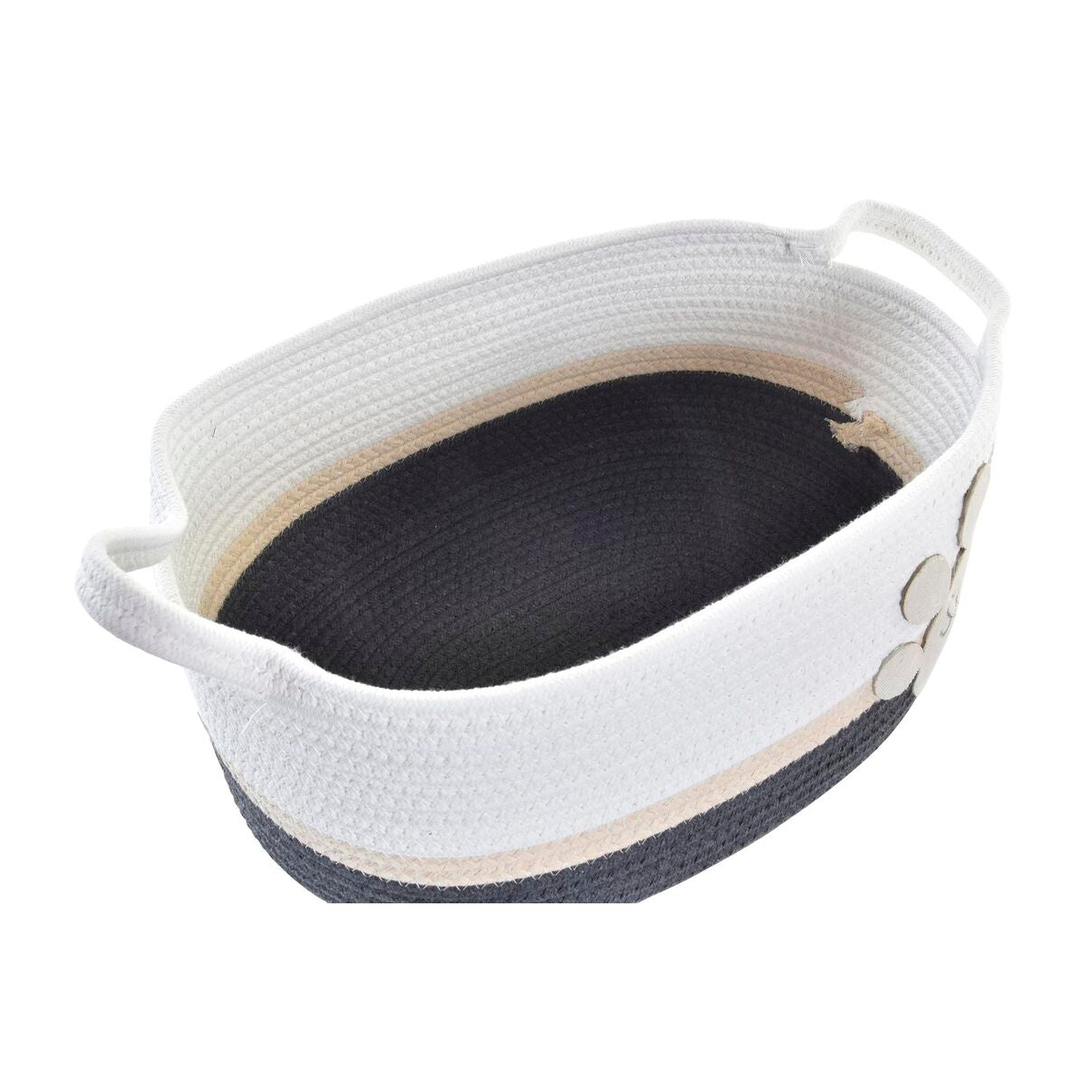 Σετ Καλαθιών DKD Home Decor Λευκό Γκρι Κρεμ 60 x 31 x 25 cm 3 Τεμάχια