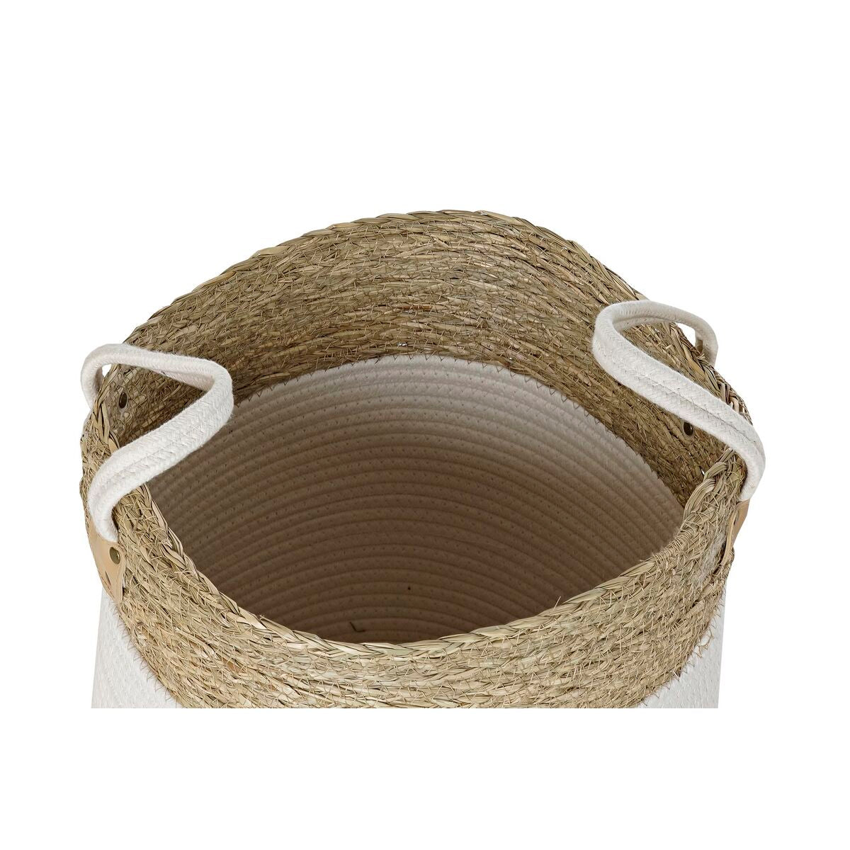Σετ Καλαθιών DKD Home Decor Λευκό Καφέ Φυσική ίνα 41 x 41 x 52,5 cm