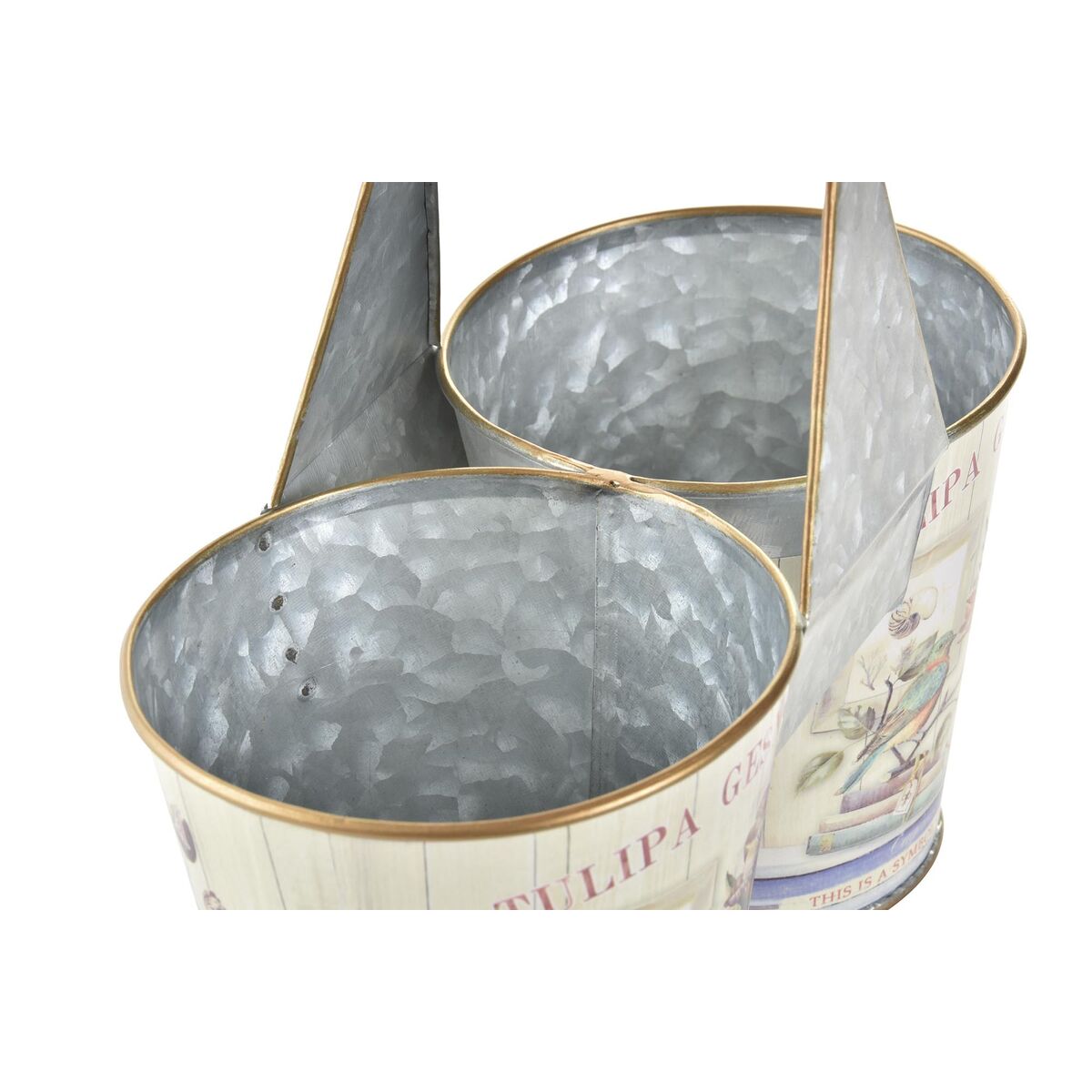 Γλάστρα DKD Home Decor Ροζ Μέταλλο Shabby Chic 24 x 12 x 23 cm