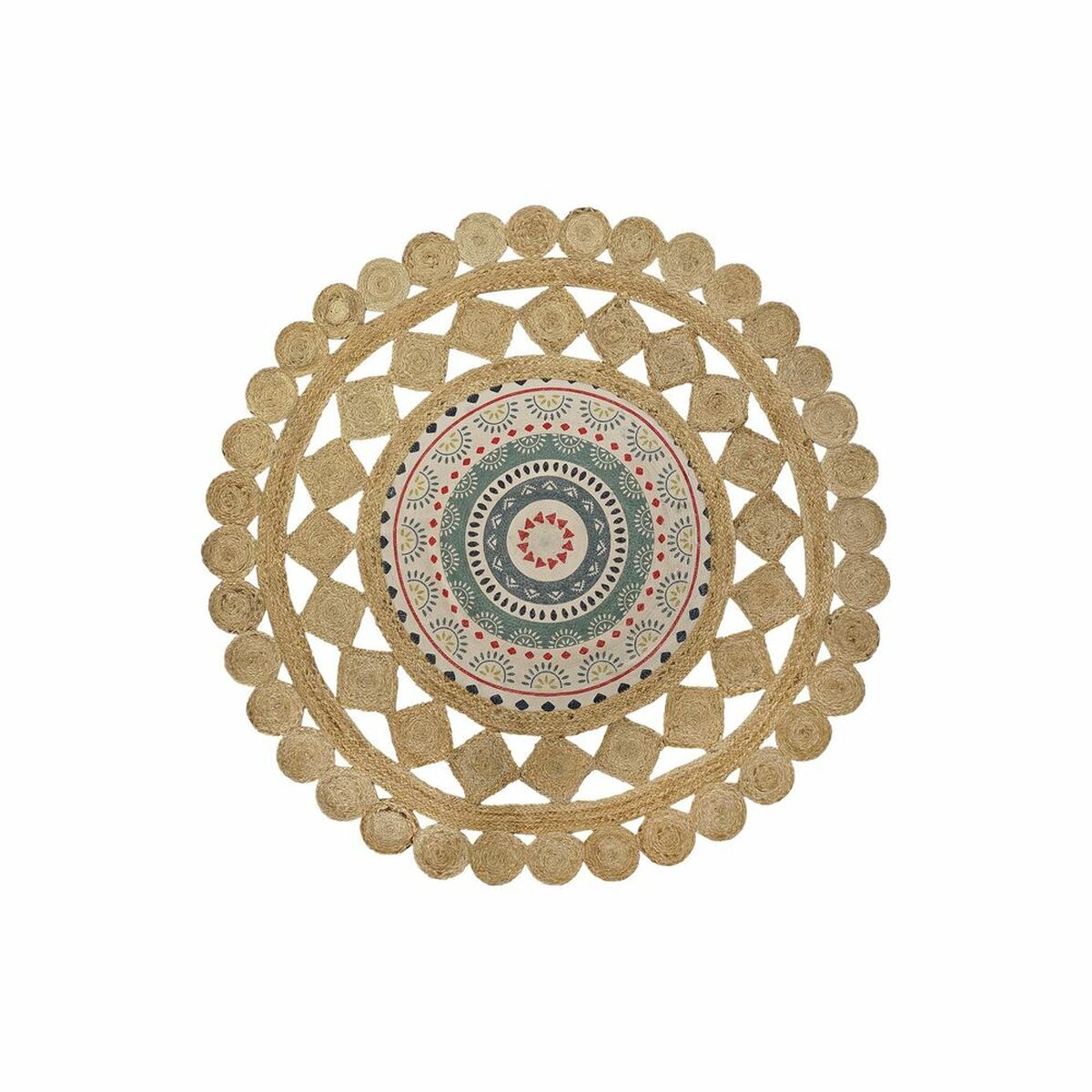 Χαλί DKD Home Decor Καφέ Πολύχρωμο (150 x 150 x 0,75 cm)