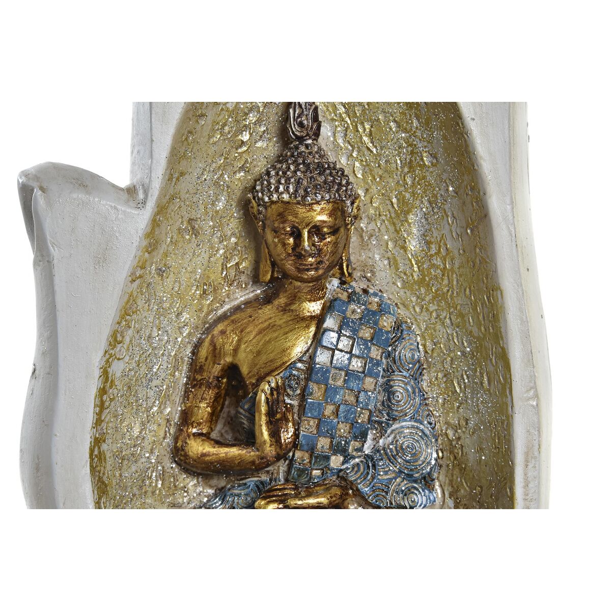 Διακοσμητική Φιγούρα DKD Home Decor Γκρι Χρυσό Βούδας Ρητίνη (10 x 7,2 x 20,9 cm) (x2)