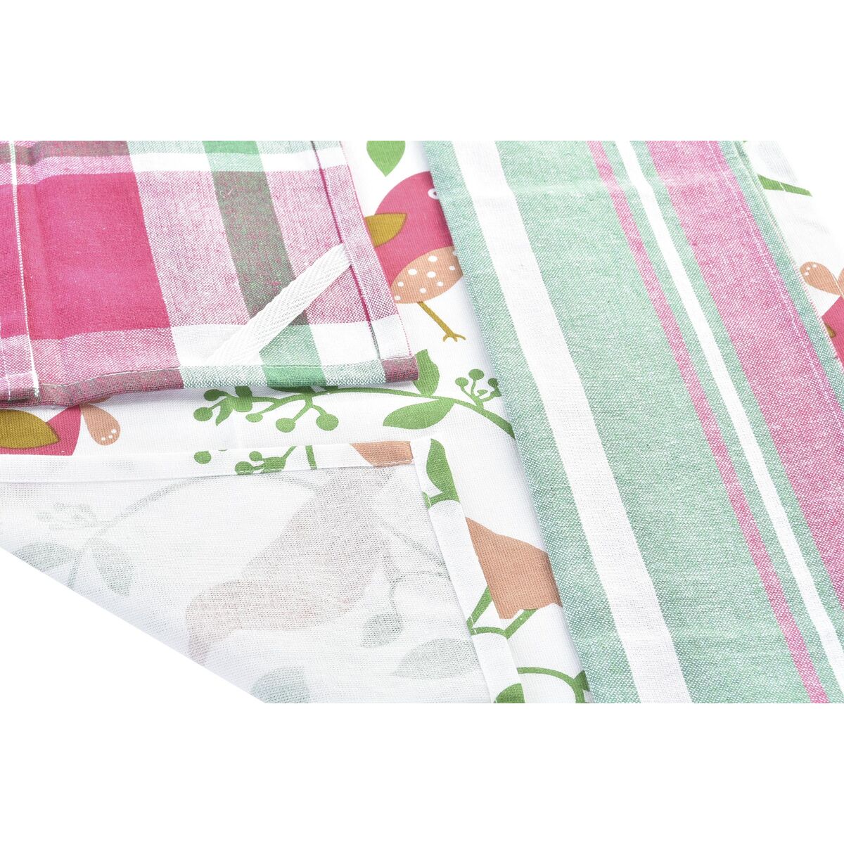 Σετ Πανιών DKD Home Decor Καφέ Κόκκινο Πράσινο Μπεζ 60 x 0,5 x 40 cm Blomster Πουλιά