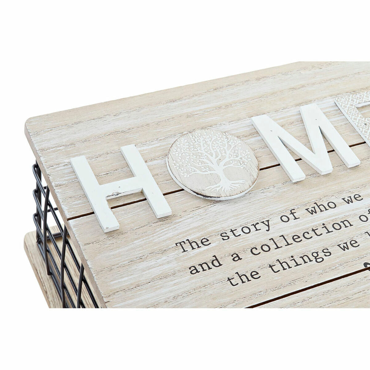 Διακοσμητικό κουτί DKD Home Decor Μαύρο Φυσικό Μέταλλο Ξύλο MDF
