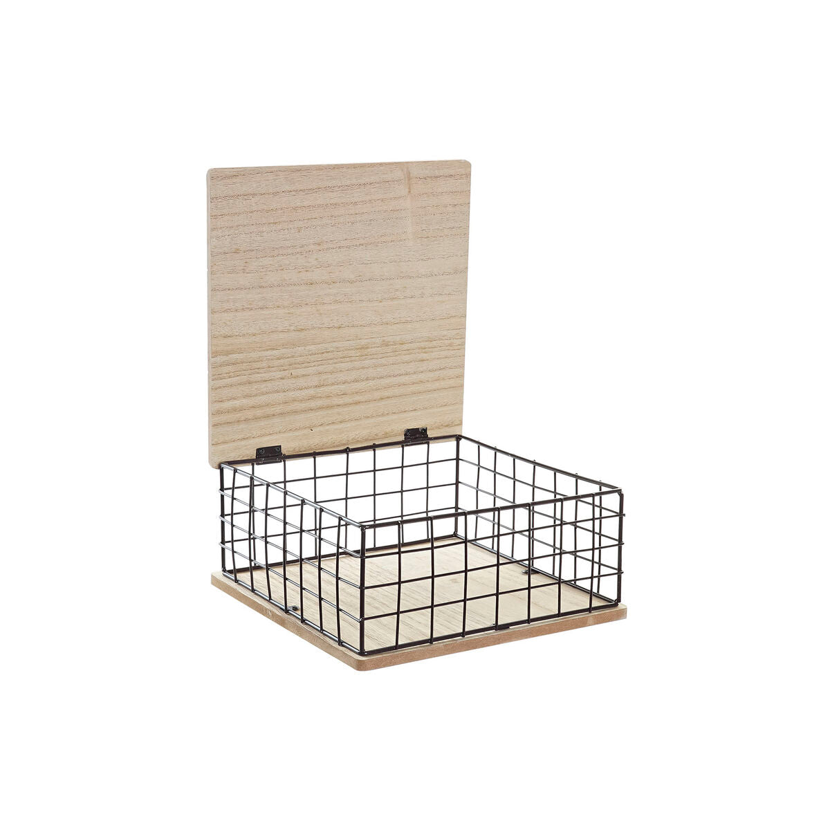 Διακοσμητικό κουτί DKD Home Decor Μαύρο Φυσικό Μέταλλο Ξύλο MDF