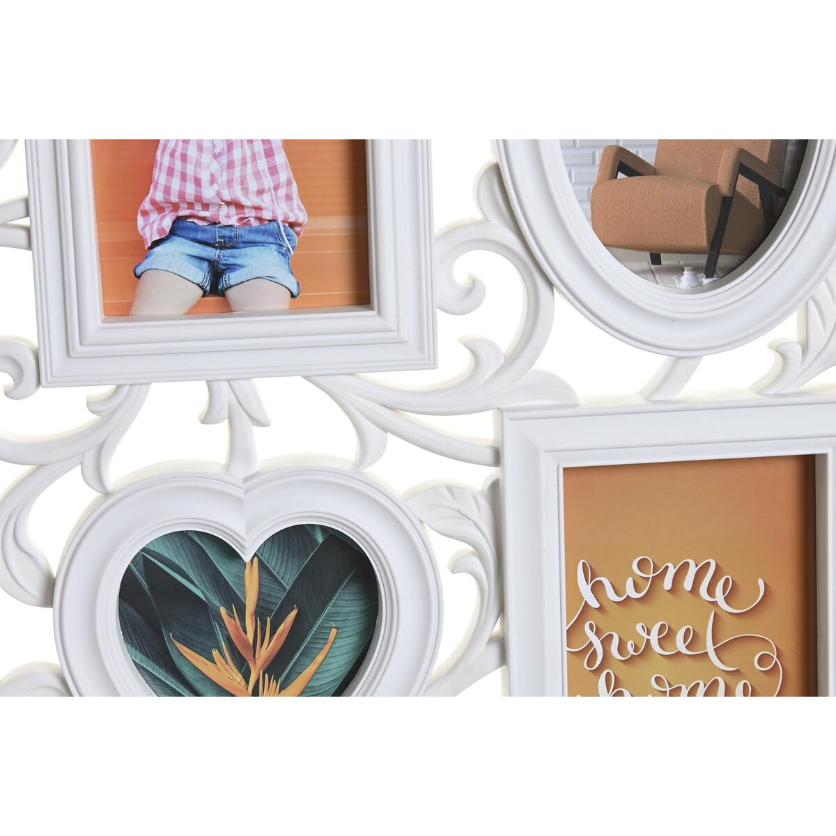 Κορνίζα DKD Home Decor 8 φωτογραφίες Κρυστάλλινο Λευκό PP (58 x 2 x 37,5 cm) (x2)
