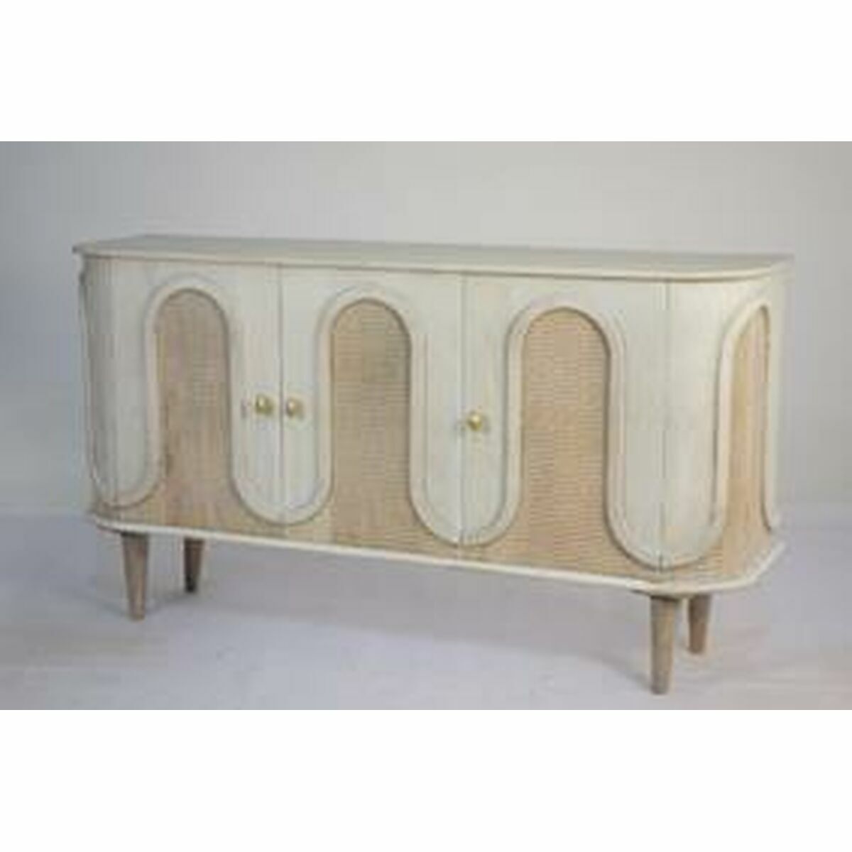 Τραπεζαρία DKD Home Decor Λευκό Χρυσό Ορείχαλκος Ξύλο από Μάνγκο 180 x 90 x 76 cm