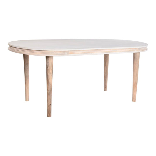 Τραπεζαρία DKD Home Decor Λευκό Χρυσό Ορείχαλκος Ξύλο από Μάνγκο 180 x 90 x 76 cm