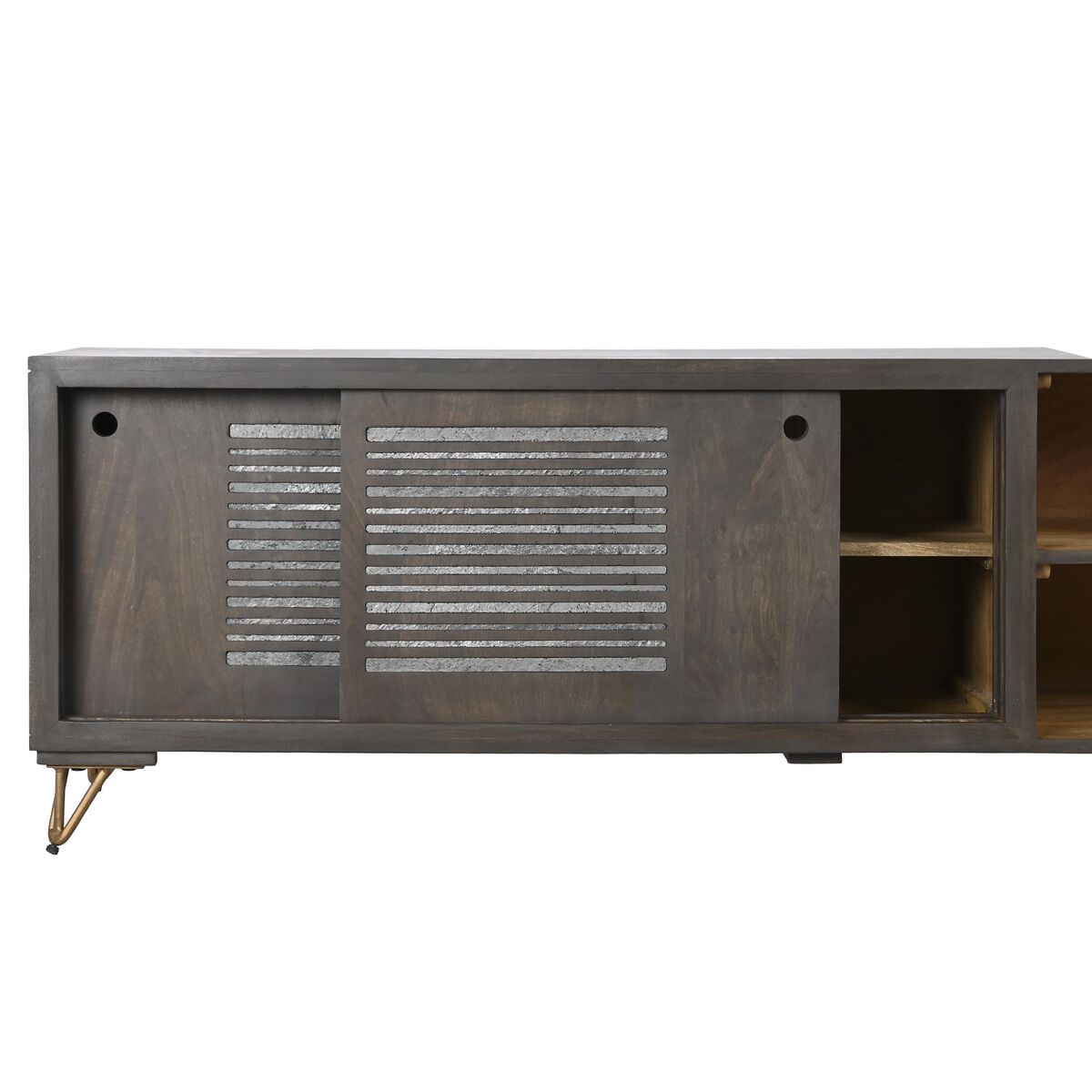 Τηλεόραση DKD Home Decor Μέταλλο Καφέ Ξύλο από Μάνγκο 160 x 40 x 50 cm