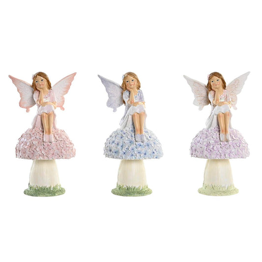 Διακοσμητική Φιγούρα DKD Home Decor Μπλε Ροζ Λιλά Νεράιδα 9,5 x 8 x 17 cm (3 Τεμάχια)