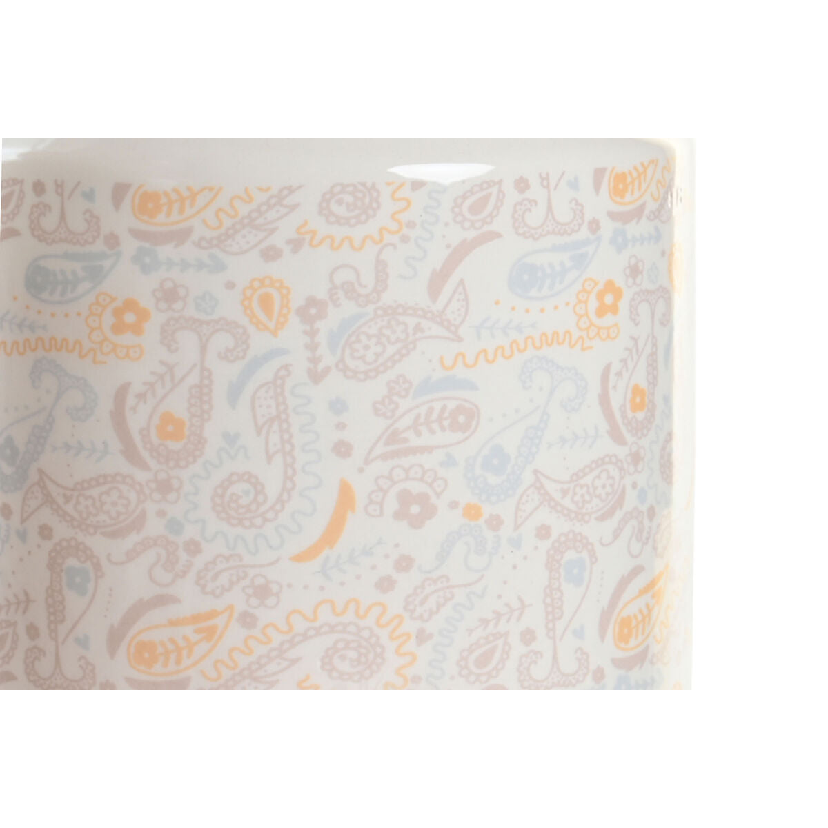Σκάφος DKD Home Decor 15 x 15 x 21 cm Λευκό Κίτρινο Dolomite Shabby Chic
