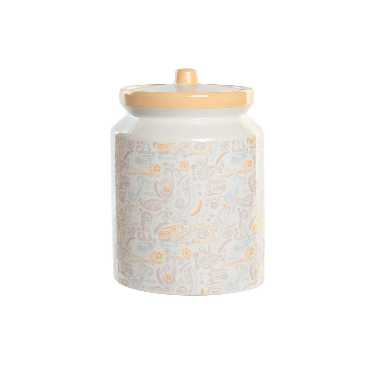 Σκάφος DKD Home Decor 15 x 15 x 21 cm Λευκό Κίτρινο Dolomite Shabby Chic