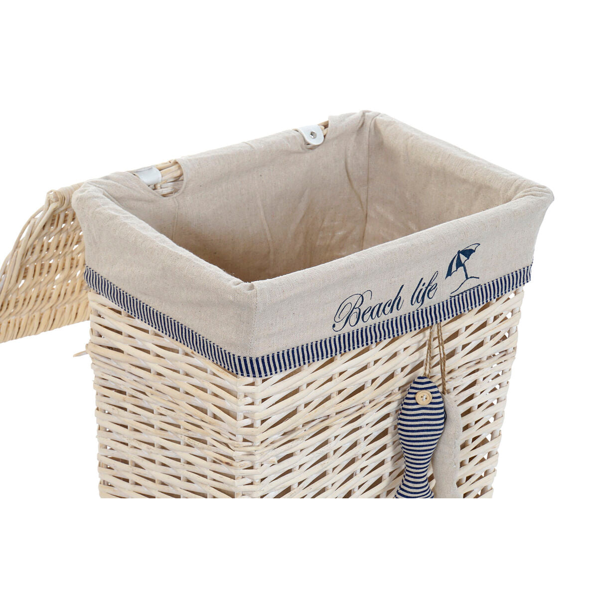 Σετ Καλαθιών DKD Home Decor Μπλε Μπεζ Αλουμίνιο Σπείρες Μεσογείακός 5 Τεμάχια