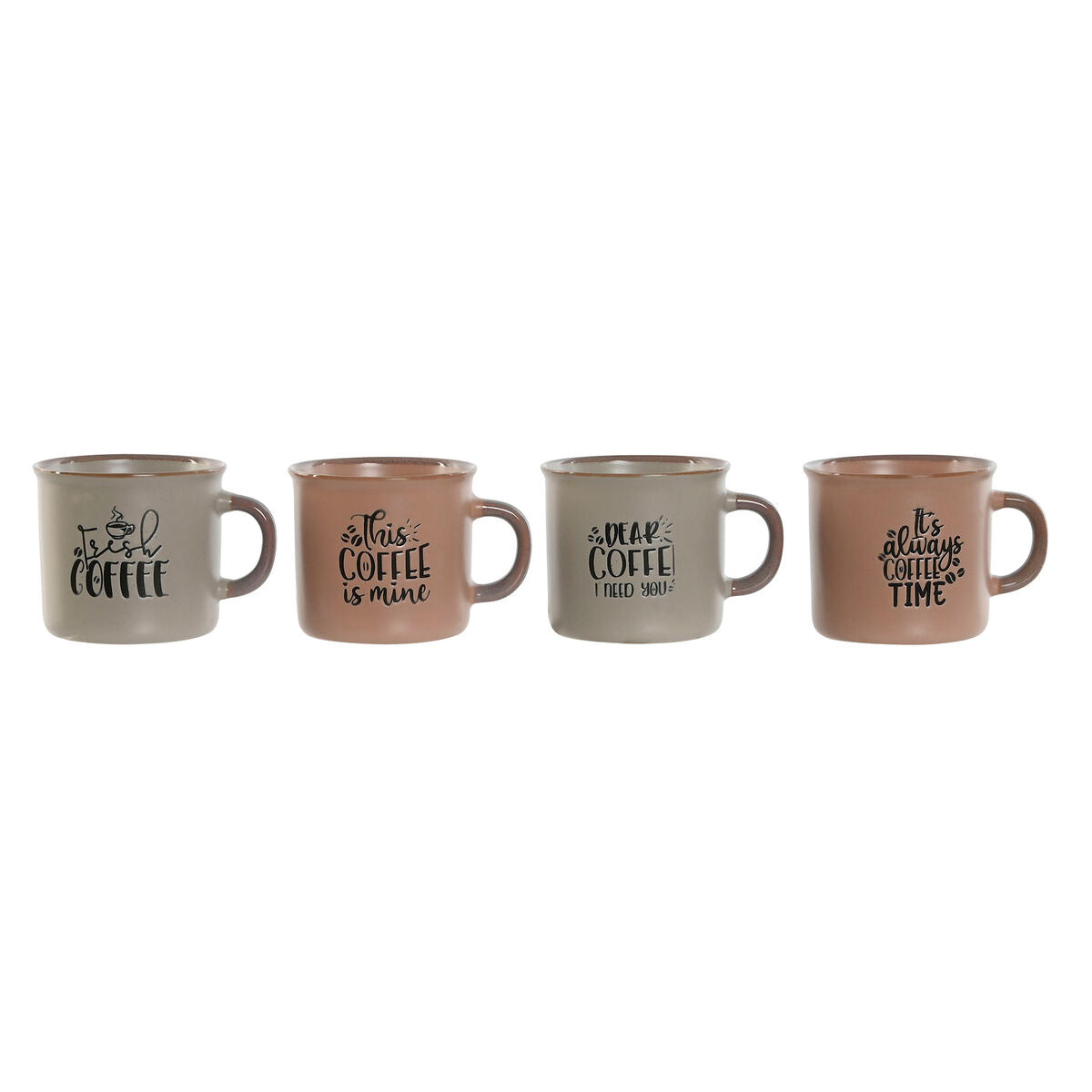 Σετ Κούπες Καφέ Home ESPRIT Μπλε Ροζ Πήλινα 180 ml
