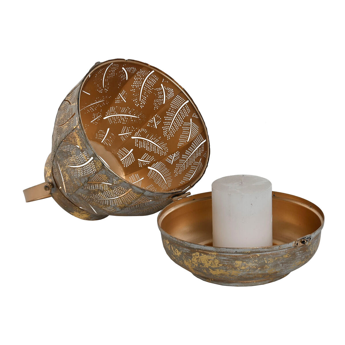 Σετ με Κηροπήγια Home ESPRIT Χρυσό Μέταλλο 25 x 25 x 28 cm (3 Μονάδες)
