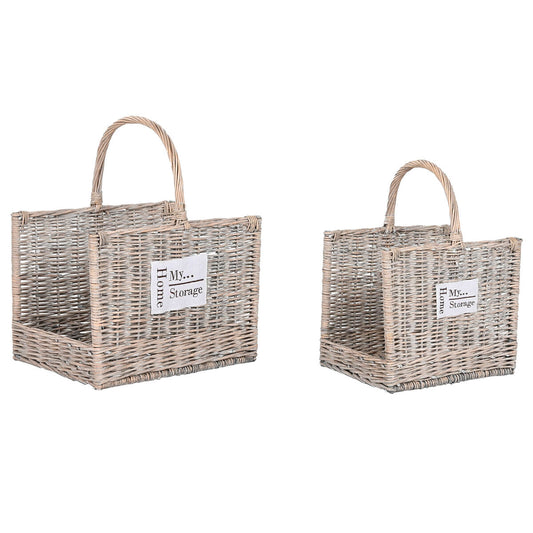 Βάση για Καυσόξυλα Home ESPRIT Φυσικό λυγαριά 47 x 35 x 54 cm (2)