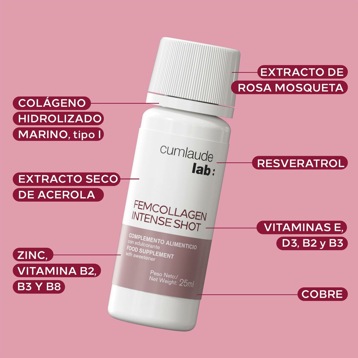 Συμπλήρωμα Διατροφής Cumlaude Lab FEMCOLLAGEN INTENSE SHOT x7
