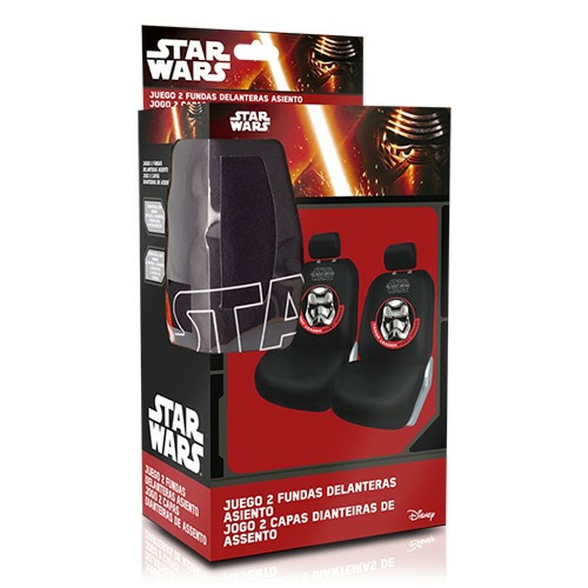 Σετ Καλύψεων Καθισμάτων Star Wars Stormtrooper Καθολικό Εμπρός Μαύρο x2