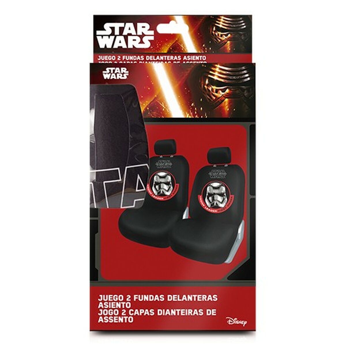 Σετ Καλύψεων Καθισμάτων Star Wars Stormtrooper Καθολικό Εμπρός Μαύρο x2