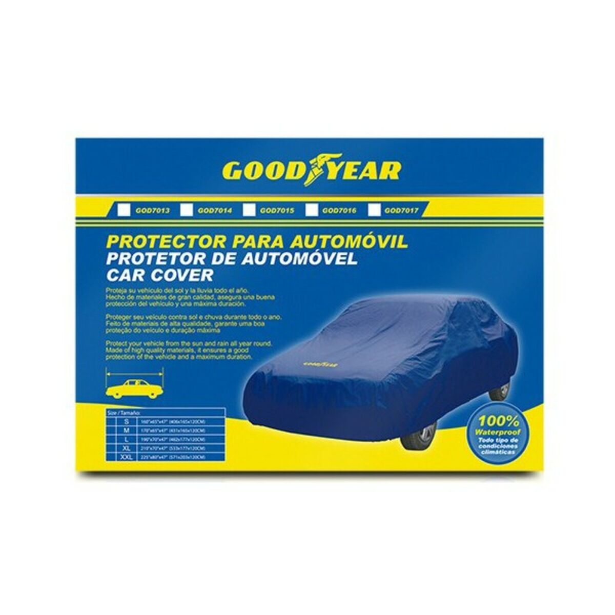 Κάλυμα Αυτοκινήτου Goodyear GOD7013 Μπλε (Μέγεθος S)