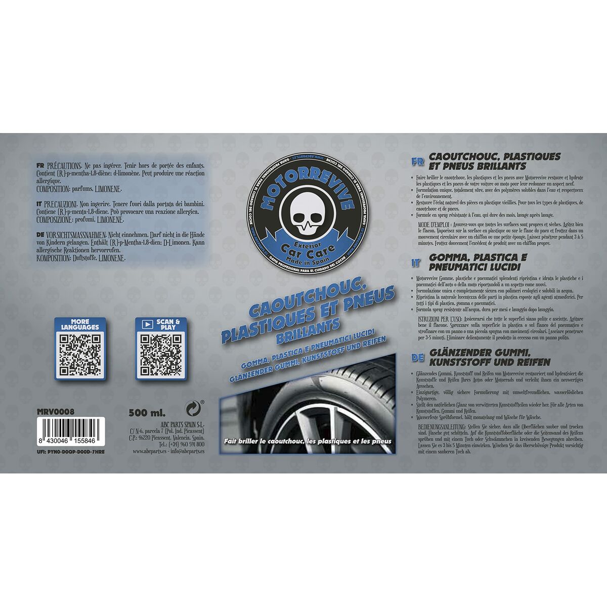 Καθαριστικό Τροχών Motorrevive MRV0008 500 ml