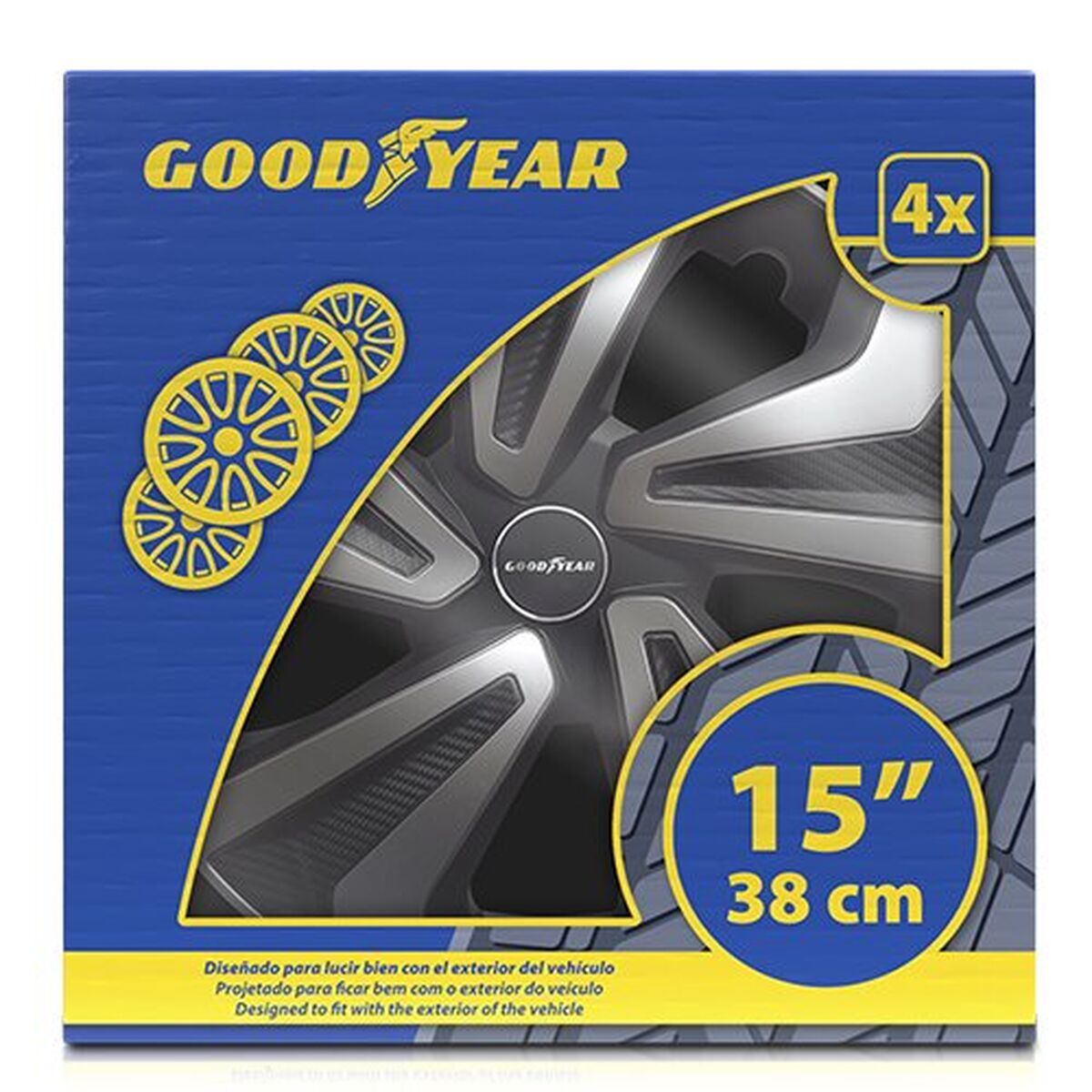 Τάσια Goodyear GOD9085 Μαύρο Δίχρωμα Ασημί 15" (4 Μονάδες)