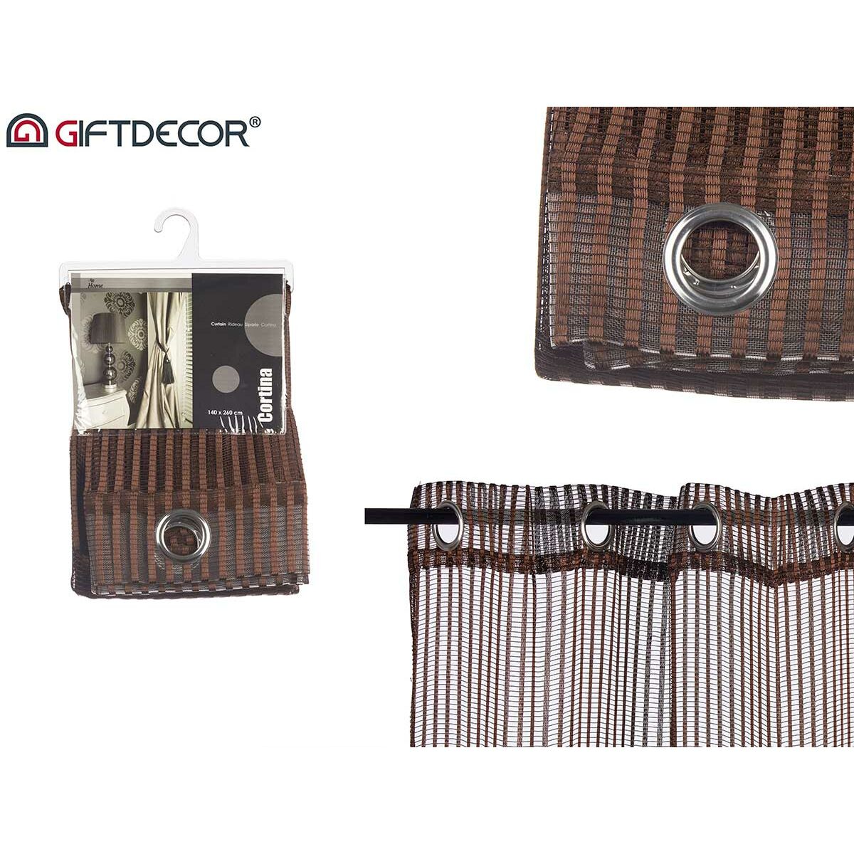 Κουρτίνες Gift Decor Καφέ 1 x 260 x 140 cm 26 x 36 x 2 cm