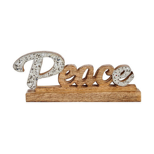 Διακοσμητική Φιγούρα Krist+ Peace Ασημί Γκλίτερ 6 x 13 x 31 cm