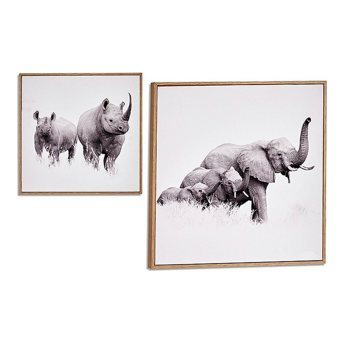 Πίνακας Gift Decor Καφέ τσιπ - ματ 31 x 31 x 2 cm 31 x 2 x 31 cm Με πλαίσιο Zώα
